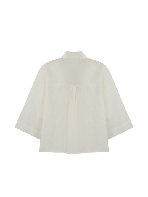 Camicia boxy Mirano in lino Bianco MM Max Mara | 2516111028600010